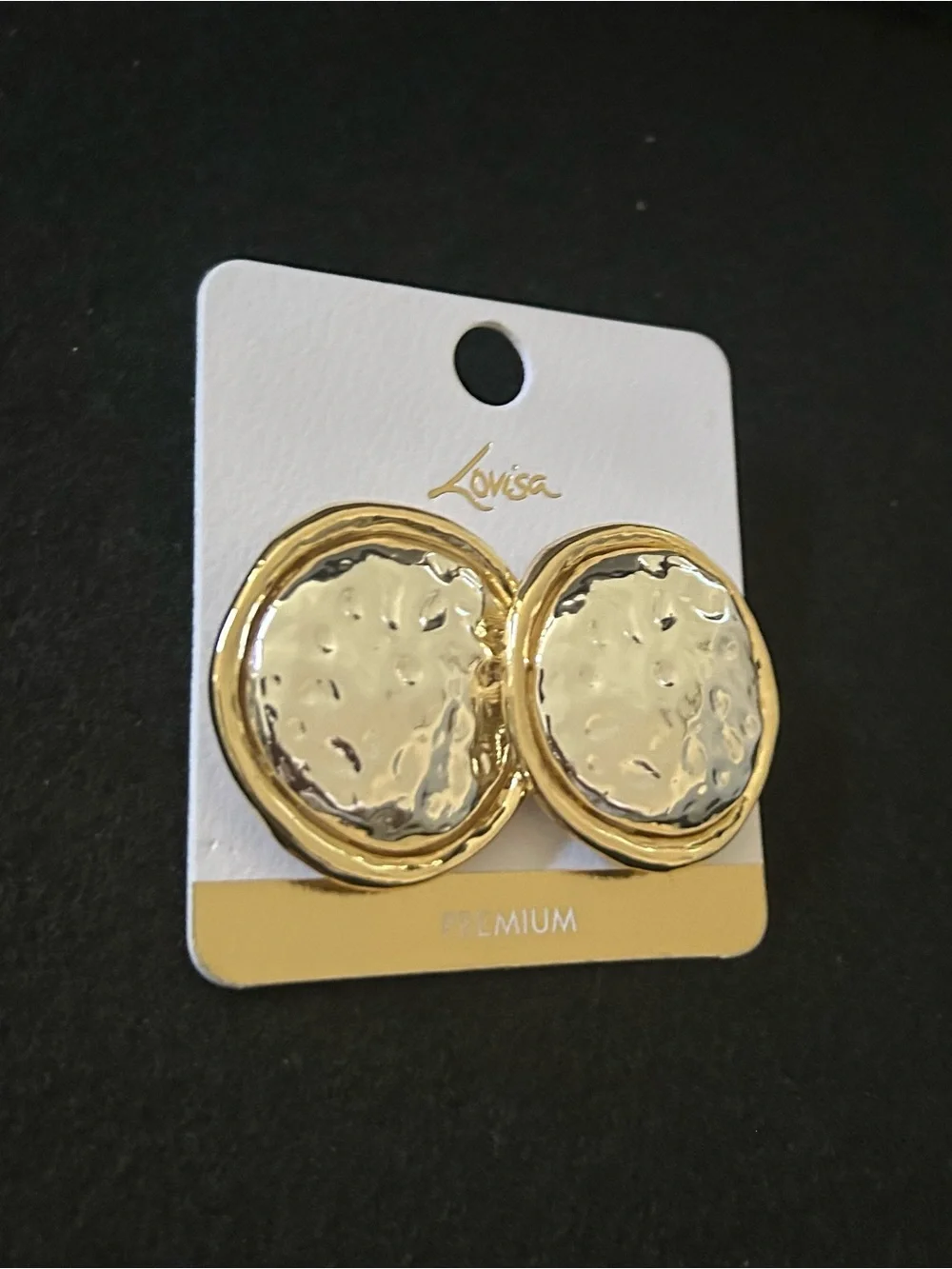 Lovisa Gold & Silver Tone Hammered Disc Statement Earrings NWOT